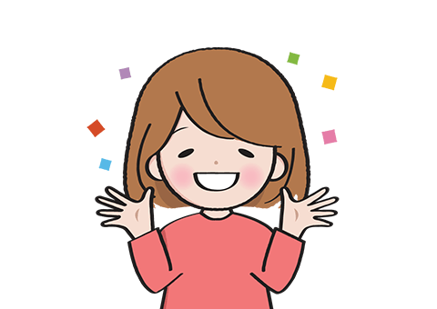 喜ぶ女性のイラスト